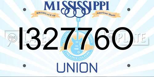 I32776O Mississippi License Plate