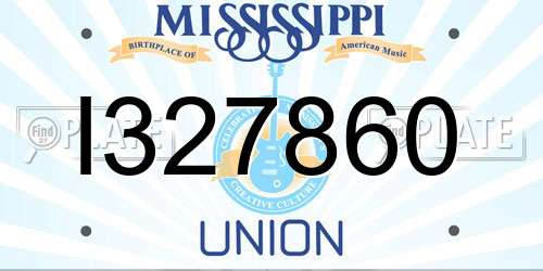 I327860 Mississippi License Plate