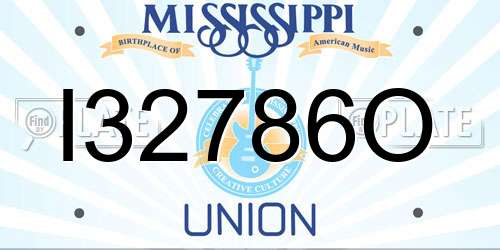 I32786O Mississippi License Plate