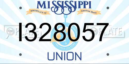 I328057 Mississippi License Plate