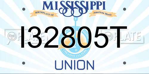 I32805T Mississippi License Plate
