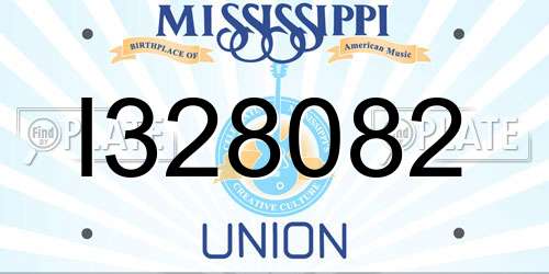 I328082 Mississippi License Plate