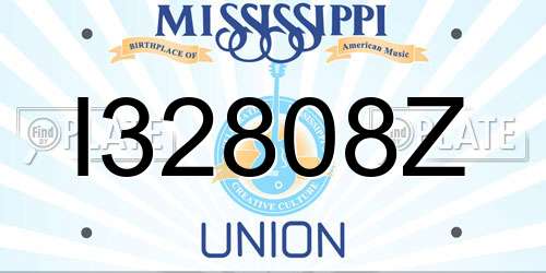 I32808Z Mississippi License Plate