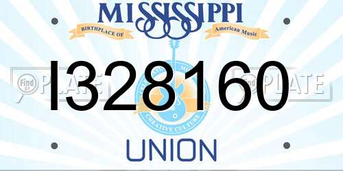 I328160 Mississippi License Plate