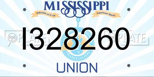 I328260 Mississippi License Plate