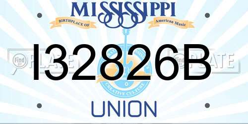 I32826B Mississippi License Plate