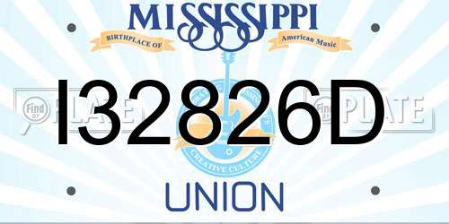 I32826D Mississippi License Plate
