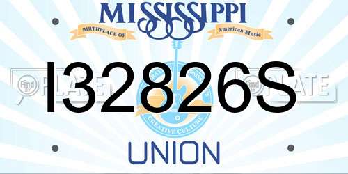 I32826S Mississippi License Plate