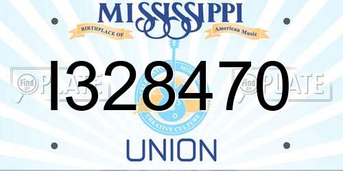 I328470 Mississippi License Plate