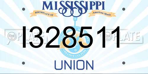 I328511 Mississippi License Plate