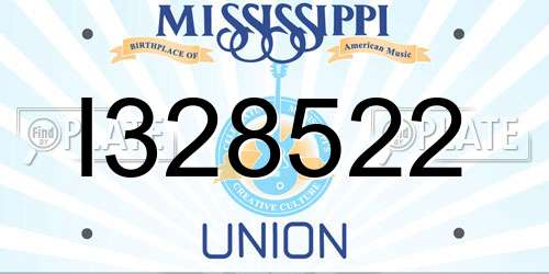 I328522 Mississippi License Plate