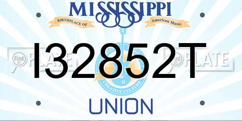I32852T Mississippi License Plate