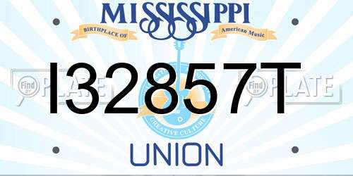 I32857T Mississippi License Plate