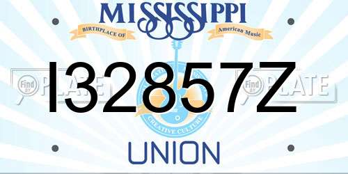 I32857Z Mississippi License Plate