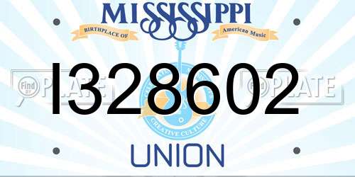 I328602 Mississippi License Plate
