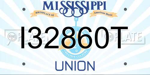 I32860T Mississippi License Plate