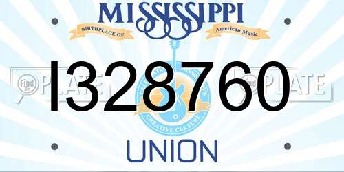 I328760 Mississippi License Plate
