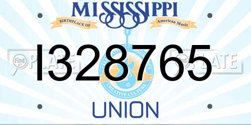 I328765 Mississippi License Plate