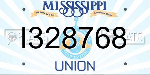 I328768 Mississippi License Plate