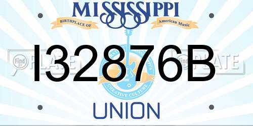I32876B Mississippi License Plate