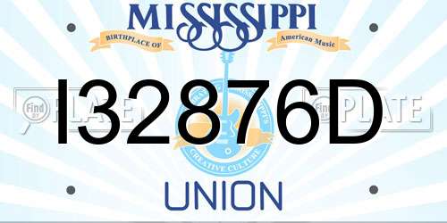 I32876D Mississippi License Plate