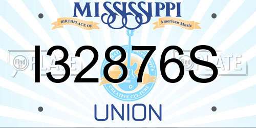 I32876S Mississippi License Plate