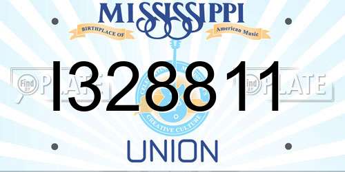 I328811 Mississippi License Plate