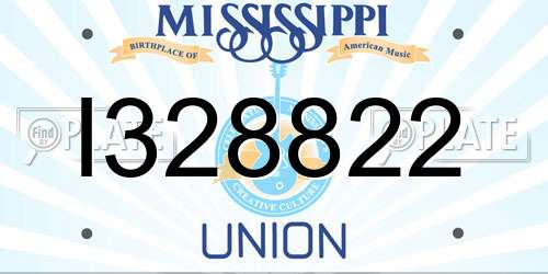 I328822 Mississippi License Plate
