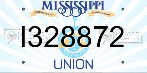 I328872 Mississippi License Plate
