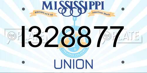 I328877 Mississippi License Plate
