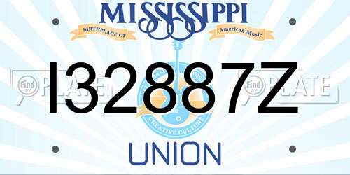 I32887Z Mississippi License Plate