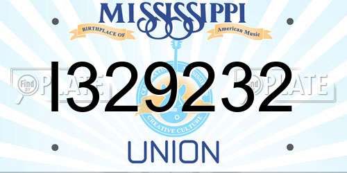 I329232 Mississippi License Plate