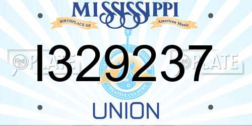 I329237 Mississippi License Plate