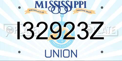 I32923Z Mississippi License Plate