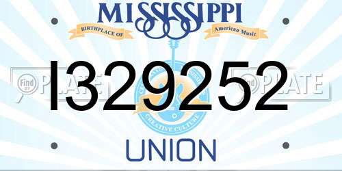 I329252 Mississippi License Plate