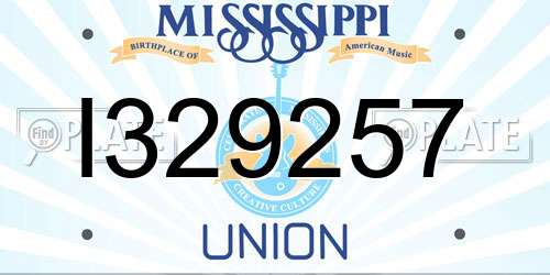 I329257 Mississippi License Plate