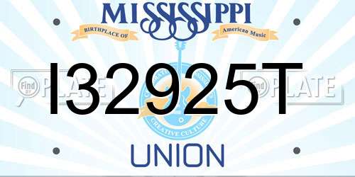 I32925T Mississippi License Plate