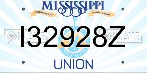 I32928Z Mississippi License Plate