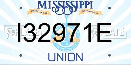 I32971E Mississippi License Plate