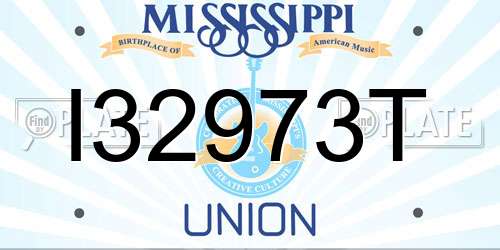 I32973T Mississippi License Plate