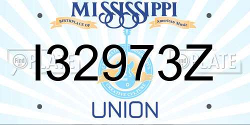 I32973Z Mississippi License Plate