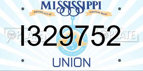 I329752 Mississippi License Plate