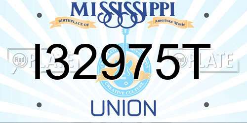 I32975T Mississippi License Plate