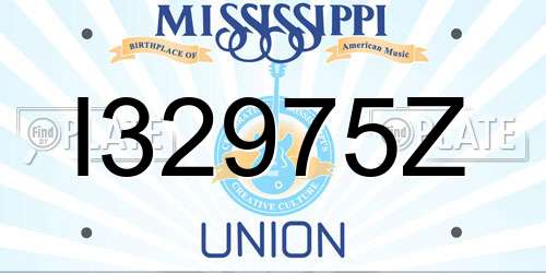 I32975Z Mississippi License Plate