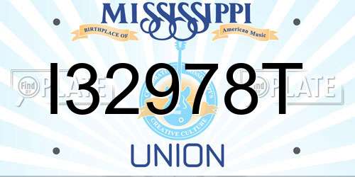 I32978T Mississippi License Plate