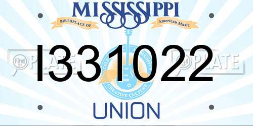 I331022 Mississippi License Plate