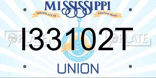 I33102T Mississippi License Plate