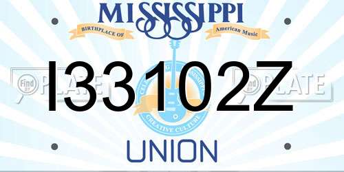 I33102Z Mississippi License Plate