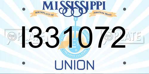 I331072 Mississippi License Plate