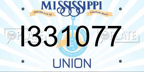 I331077 Mississippi License Plate